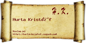 Hurta Kristóf névjegykártya
