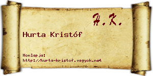 Hurta Kristóf névjegykártya
