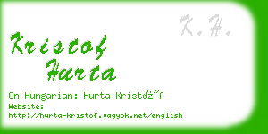 kristof hurta business card